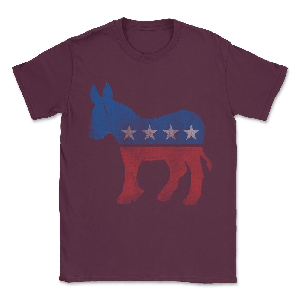 Democrat Donkey Vintage Unisex T-Shirt - Maroon