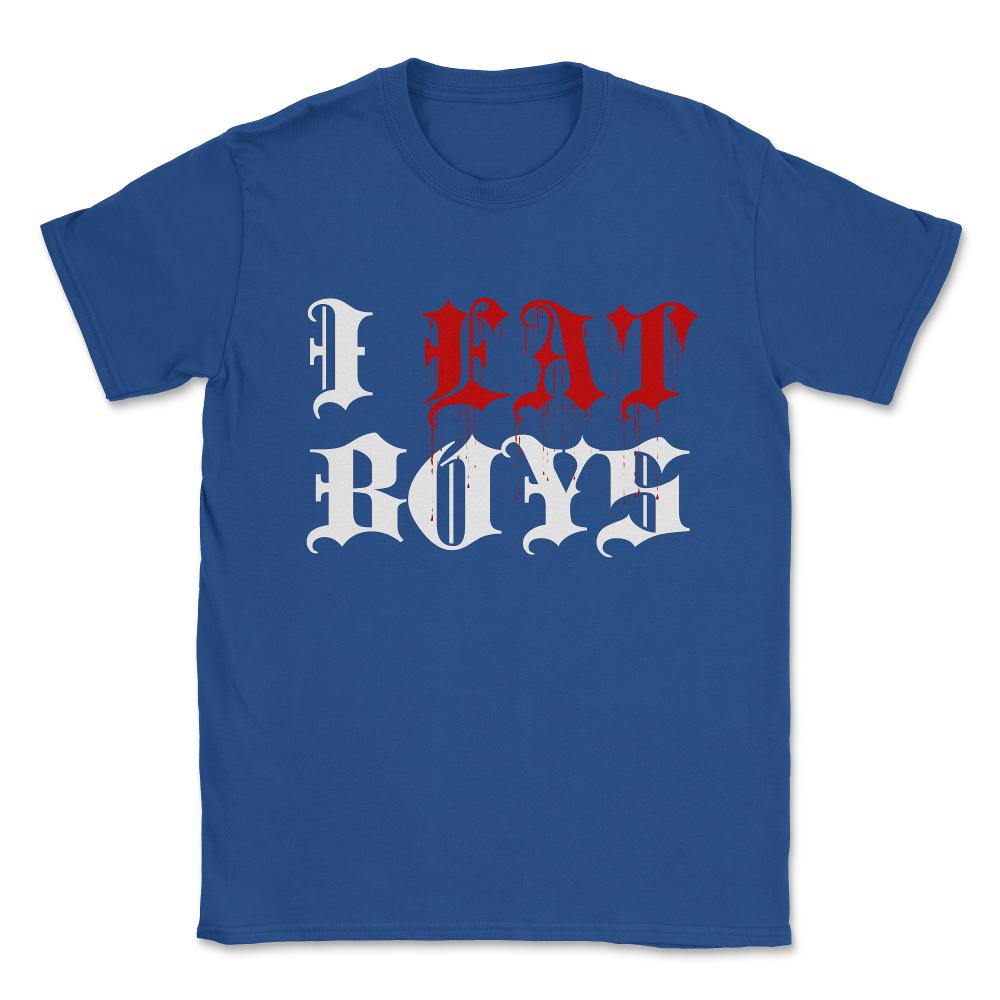 I Eat Boys Vampire Halloween Unisex T-Shirt - Royal Blue