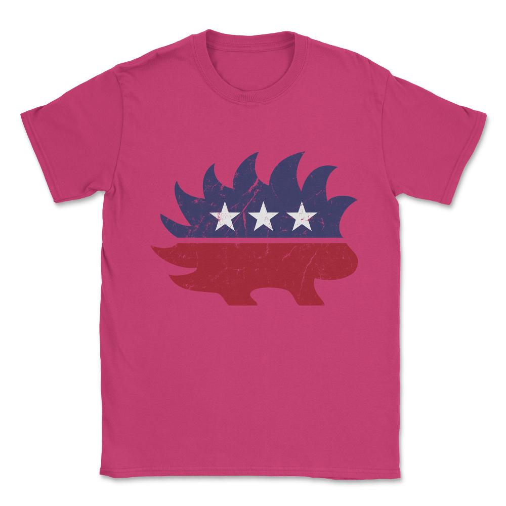 Libertarian Porcupine Unisex T-Shirt - Heliconia