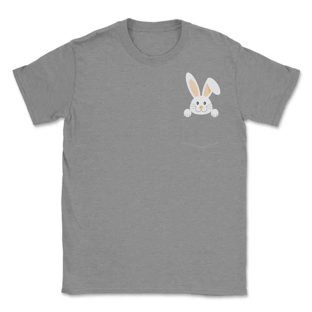 Easter Bunny Pocket Unisex T-Shirt - Grey Heather