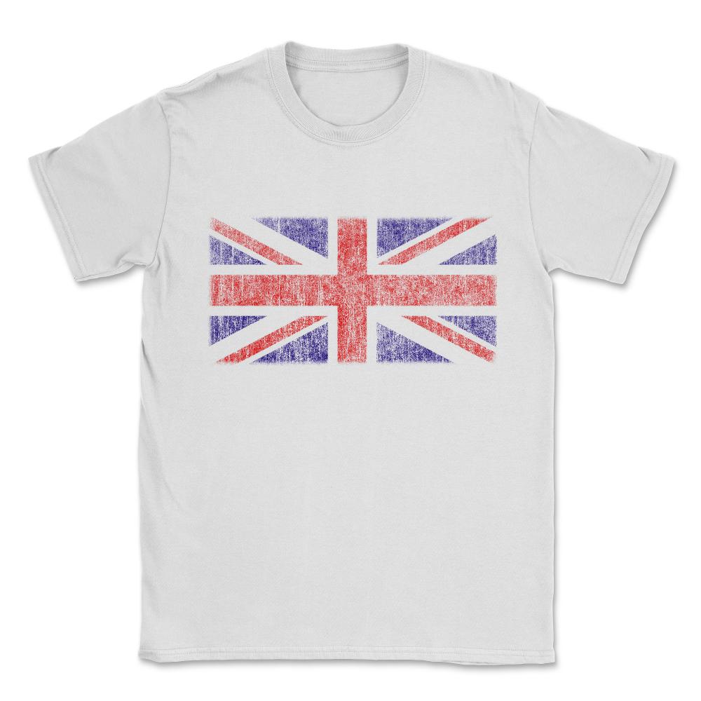 Retro UK Union Jack Flag Unisex T-Shirt - White
